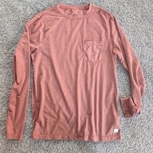 Vuori Long Sleeve Pocket Tee Rust Brown Size Small (Style V177)